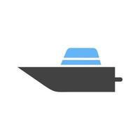 icône bleue et noire de glyphe de bateau de vitesse vecteur
