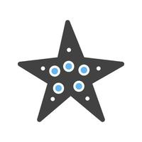 icône bleue et noire de glyphe d'étoile de mer vecteur