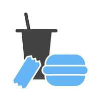 icône bleue et noire de glyphe de déjeuner vecteur