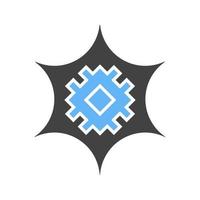 icône bleue et noire de glyphe d'ingénierie neuronale vecteur