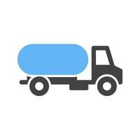 icône bleue et noire de glyphe de camion d'eau vecteur