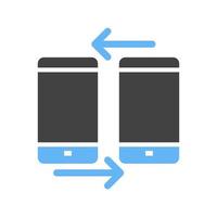 icône bleue et noire de glyphe de mobiles connectés ii vecteur