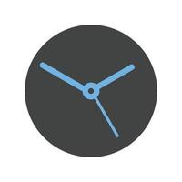 horloge glyphe icône bleue et noire vecteur