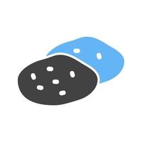 icône bleue et noire de glyphe de pommes de terre vecteur