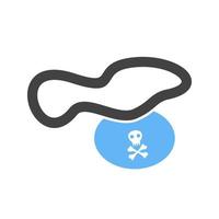 icône bleue et noire de glyphe de collier de pirate vecteur