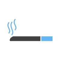 icône de glyphe de cigarette bleu et noir vecteur