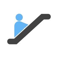 icône bleue et noire de glyphe d'escalator vecteur