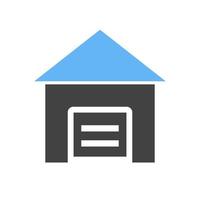 icône bleue et noire de glyphe d'entrepôt vecteur