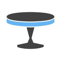 icône bleue et noire de glyphe de petite table vecteur