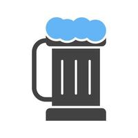 pinte de bière j'ai glyphe icône bleue et noire vecteur