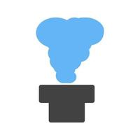 icône bleue et noire de glyphe de dégagement de vapeurs toxiques vecteur