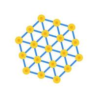 structure de connexion de technologie abstraite d'icône de vecteur de grille d'atome. élément de cellule de chimie de point de ligne de réseau scientifique.