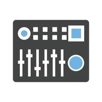 icône de contrôleur glyphe bleu et noir vecteur