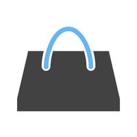 icône bleue et noire de glyphe de sac à provisions vecteur