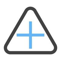 icône de glyphe de croisement bleu et noir vecteur