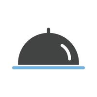 icône bleue et noire de glyphe de nourriture couverte vecteur