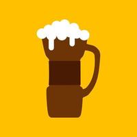 beer mug en bois célébration liquide icône vecteur objet jaune. bar à boissons alcoolisées. artisanat de brasserie à bulles et à mousse