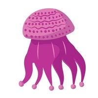dessin animé de méduse méduse isolée et méduse de biologie. illustration de vecteur animal de la vie marine et aquatique. faune sous-marine exotique colorée avec tentacule et icône nature marine