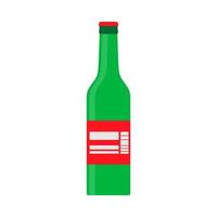 verre de symbole vecteur vert bouteille de bière. nourriture alcool plat icône vue de face boisson. pictogramme pub fête boutique
