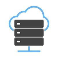 icône bleue et noire de glyphe de cloud computing vecteur