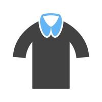 chemise casual icône glyphe bleu et noir vecteur