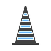 icône bleue et noire de glyphe de cône de signalisation vecteur
