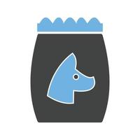 icône bleue et noire de glyphe de nourriture pour chien ii vecteur