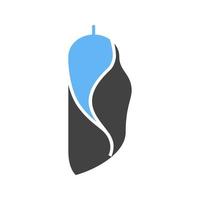 icône bleue et noire de glyphe de coucou vecteur