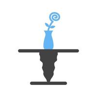 icône bleue et noire de glyphe de table de café vecteur