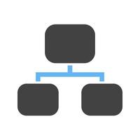 icône bleue et noire de glyphe de réseau vecteur