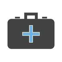 icône bleue et noire de glyphe de boîte de médecine vecteur