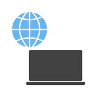 icône bleue et noire du glyphe du système éducatif mondial vecteur