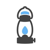 icône bleue et noire de glyphe de lampe à huile vecteur