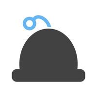 icône bleue et noire de glyphe de bonnet d'hiver vecteur