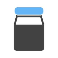 icône bleue et noire de glyphe de bouteille de lait vecteur