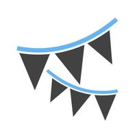 icône bleue et noire de glyphe de décoration de fête vecteur