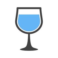 icône bleue et noire de glyphe de verre à vin vecteur