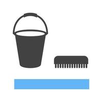 icône bleue et noire de glyphe de plancher de lavage vecteur