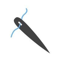 icône bleue et noire de glyphe d'aiguille vecteur