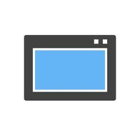 icône bleue et noire de glyphe de console vecteur
