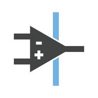 icône bleue et noire de glyphe d'amplificateur opérationnel vecteur