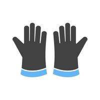 icône bleue et noire de glyphe de gants de nettoyage vecteur