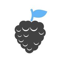 icône bleue et noire de glyphe de framboise vecteur