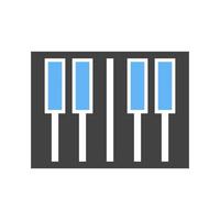 icône bleue et noire de glyphe de clavier de piano vecteur