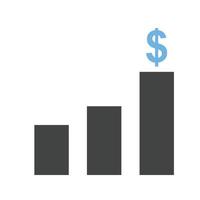 icône bleue et noire de glyphe d'inflation vecteur