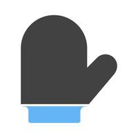 icône bleue et noire de glyphe de gants de cuisson vecteur