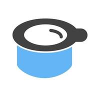 icône bleue et noire de glyphe de pâte à polir vecteur