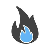 icône de glyphe de feu bleu et noir vecteur