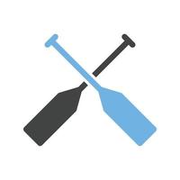 icône bleue et noire de glyphe de rames vecteur