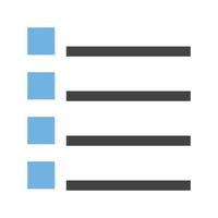 liste glyphe icône bleue et noire vecteur